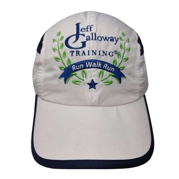 Jeff Galloway Training Run Walk Run Strapback 5 Panel Cap White OS Adjustable - Picture 1 of 7